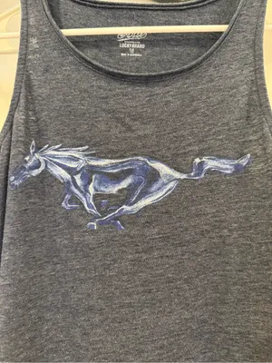 Lucky Brand women's graphic tank top running pony logo of Ford Mustang size M thumbnail 2