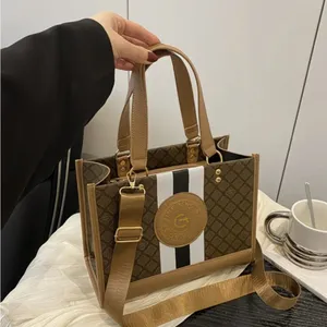 Monogram Stripe Tote Bag G Logo Medallion Top Handle Crossbody Shoulder Bag NIP thumbnail 8