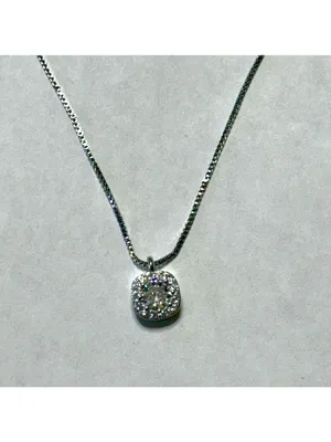 Silver Tone Cubic Zirconia Pendant With Chain Necklace New thumbnail 6