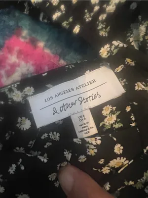 & other stories Black Floral Square-Neck Mini Dress thumbnail 5