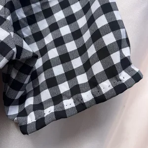 Elegant Black and White Checkered Midi Dress thumbnail 3