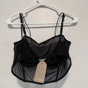 Meshki‎ NWT Angelique Demi Cup Mesh Bustier Top in Black Size XL thumbnail 5