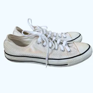 Converse All Star Textured White‎ Sneakers Women's Sz 8 thumbnail 5