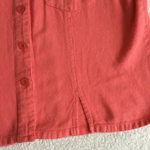 Vintage Studio Ease Linen Blend Button Up Short Sleeve Top Coral Pink - Sz 10 thumbnail 3