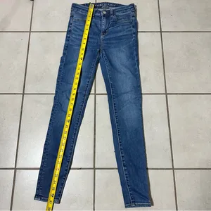 American Eagle Women Blue‎ Denim Hi-Rise Jegging Jeans Next Level Stretch size 0 thumbnail 10