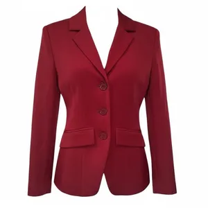 COMMENSE Split Button Slim Fitted Blazer COLOR - Burgundy Size XS NWT thumbnail 3