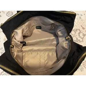 Kipling Tote Bag Womens Large Black Nylon Patent Trim Gold Hardware Multi Pocket thumbnail 7