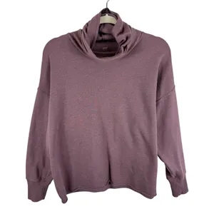 Aerie Womens XS Cowl Neck Sweatshirt Mauve Purple Oversized Pullover Raw Hem thumbnail 1