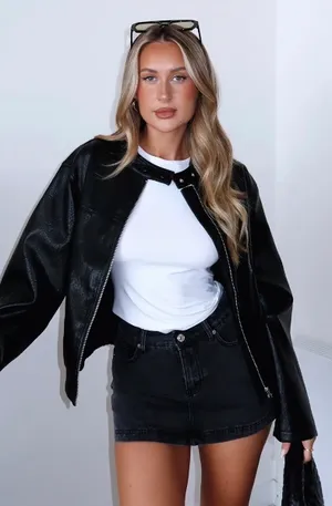White Fox Mini Skirt Boutique Black thumbnail 1