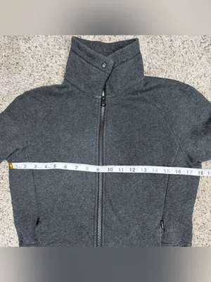 Lululemon &Go Take Off Fleece Jacket Heathered Black Gray 6 W4I61S Activewear thumbnail 10