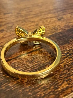 Gold Plated Pave CZ Crystal Butterfly Ring Size 7 Dainty Statement Jewelry thumbnail 4