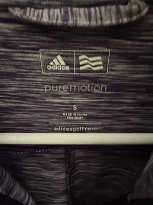 Adidas Heathered Gray & Purple Performance Zip Jacket thumbnail 2