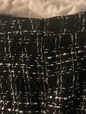 SheIn Black And White Plaid Tweed Skirt thumbnail 4
