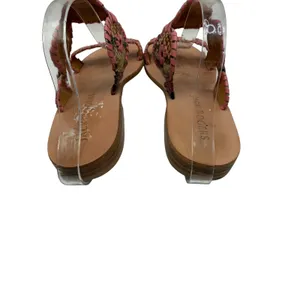 Jack Rogers Lauren Snake Embossed Sandals Women 8 Pink Snakeskin Leather Slip On thumbnail 9
