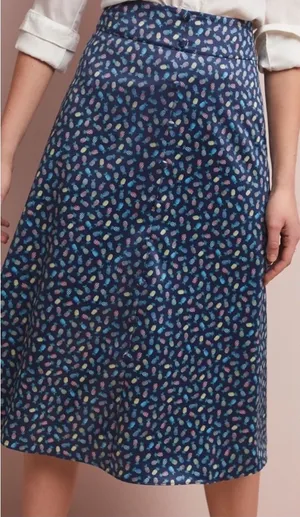 NWT Anthropologie‎ Hutch Pineapple Printed Midi Skirt Sz 6 thumbnail 1