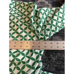 Boden Shirt Dress Long Sleeve Button Up Cotton Green/White Geometric Size 6R thumbnail 11