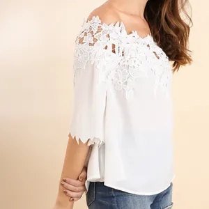 Umgee Red Orange Lace Appliqué Off Shoulder Top Sleeve Detail Womens Small thumbnail 4