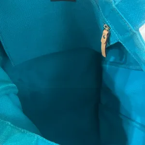 Vintage Rare Kate Spade Aqua turquoise Yo OKO Gold Canvas Bag thumbnail 5