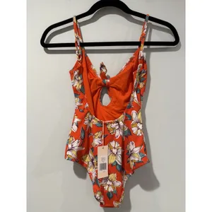 NEW Eberjey Swimsuit XS Hibiscus Kelly Travel Tropical Floral Vacation Retro thumbnail 2