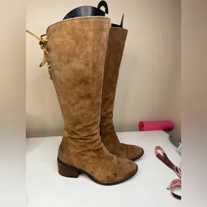 Born Women's Felicia Boot Size 7 M Tall Block Heel Brown Distressed Western Boho thumbnail 2