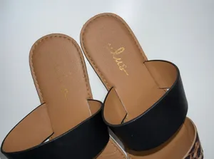 Lulus Time To Chill Black & Leopard Sandals Double Strap Slip On thumbnail 7