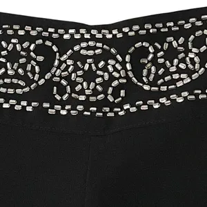 JR Nites Palazzo Pants Womens Size 12 Black Beaded Sheer Wide Leg Evening 1990s thumbnail 5