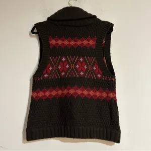 Vintage Abercrombie & Fitch Y2K Fair Isle Chunky Knit Wool Blend Sweater Vest thumbnail 8