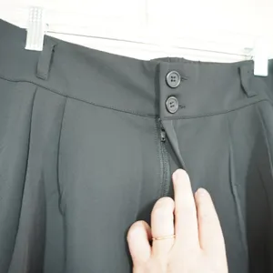 Halara Size Large Pants Black High Waisted Pleated Wide Leg Trousers Career thumbnail 5