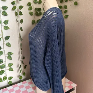 EDIKTED Seeing Stars Oversized Sweater Blue Women’s Size Small thumbnail 4