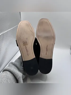 Karl Lagerfeld Paris Lynette Women's Black Suede Chain Loafer Flats Shoes 8.5M thumbnail 10
