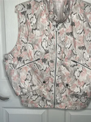 Free People Movement Off The Grid Sz L Utility Vest Ivory Floral Hooded NWT thumbnail 4
