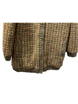Vtg 80s Outer-Scene Quilted Knit Parka Jacket GrandmaCore Earthy Oversized Large thumbnail 6