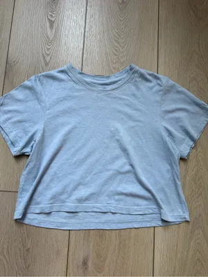SET Active Crewneck Short Sleeve Baby Blue Baby Tee Medium 100% Cotton Crop Top thumbnail 5