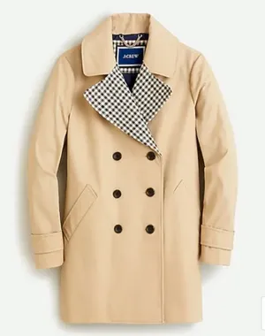 J crew pleated trench coat with Italian wool lapel thumbnail 1