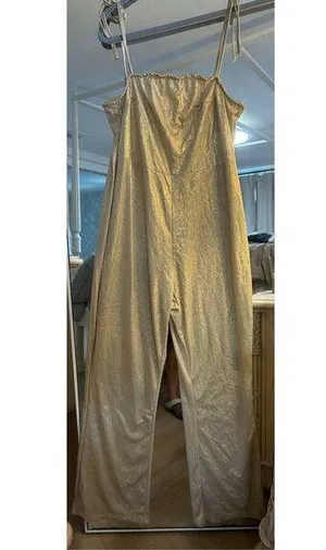 NEW Glitter Tie Straps Sparkle Metallic Disco Jumpsuit XL thumbnail 1