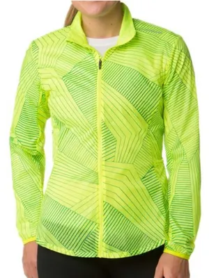 Brooks Women's Lightweight Running Jacket Windbreaker in Neon Yellow W2566 Sz XS thumbnail 1