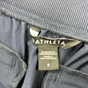 Athleta Brooklyn Mid Rise Ankle Pants Women's Size 6 Navy Ribbed Side Panels thumbnail 2