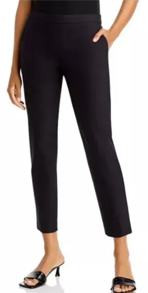 Theory Pull‎ On Black Pants Women's 00 Career Minimalist Work Preppy Stretch thumbnail 1
