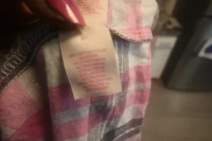 Victoria's Secret plaid flannel pajamas sleep shirt in pink, black and white size small. thumbnail 10
