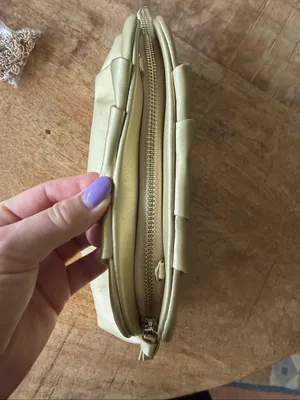 SWEETV Gold Pleated Faux Leather Evening Clutch Chain Shoulder Bag thumbnail 3