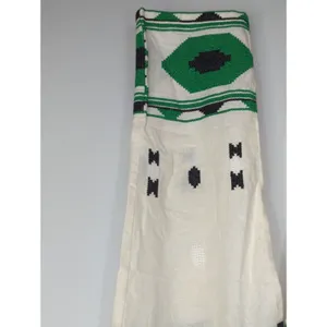 Zara White‎ & Green Geometric Embroidered Linen Pants Small Coastal Bohemian thumbnail 6