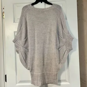 Vertigo Cream Short Sleeve Batwing Dolman Oversized Sweater Extra Small thumbnail 2