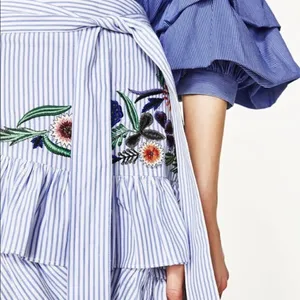 ✨HP✨Zara Stripped Embroidered Floral Ruffle Skirt✨ thumbnail 4