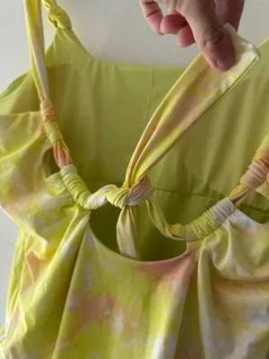 NEW!!‎ Aerie Yellow Tie Dye One Piece Full Coverage Swimsuit thumbnail 5