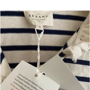 Sézane Gael Mariniere Striped Long Sleeve Top with Ruffles thumbnail 12