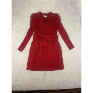 ll bean red‎ long sleeve belted midi dress size 10 reg thumbnail 5