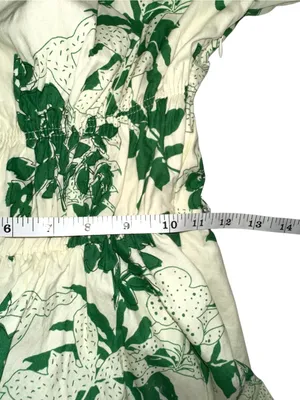 & Merci Puff Sleeve Green Floral Cotton Fit and Flare Mini Dress SMALL thumbnail 8