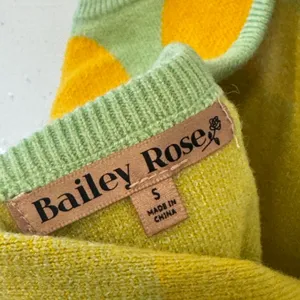 Bailey Rose Floral Knit Crop Tank Top Mint Green Yellow BRW0826-9 Small Soft thumbnail 4