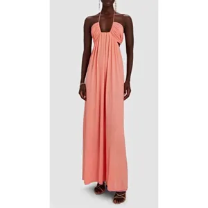 STAUD Kanha Reversible Mesh Halter Maxi Dress Orange Pink XL‎ thumbnail 2