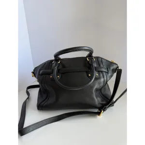 Michael Kors Hudson Belted Leather Satchel Black Shoulder Strap Designer‎ Luxury thumbnail 4